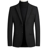 Brand Business Casual Wool Blazer Men Autumn and Winter New Solid Men Blazer Regular Fit Long Sleeve Blazers for Men
