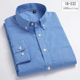 New in shirt 100%cotton long-sleeve shirts for men slim fit plain shirt thin plaid striped tops fashion elegants office clothes