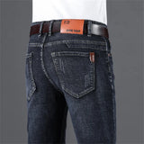 Stretch Men's Jeans Spring Summer New Fashion Casual Business Classic Male Clothing Blue Black Denim Trousers