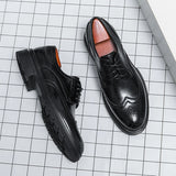 Luxury Party Men's Fashion Business Leather Shoes Formal Black Casual Dress Shoes male Boos Oxford Wedding Office Wedding Shoes