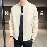 Autumn Men's Casual Baseball Jacket Black Beige Retro Raglan Sleeve Classic Bomber Jacket Coat Male Clothes