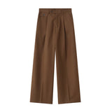 Men's Wear Spring New Casual Pants Loose Straight Korean Fashion Simple Solid Color Solid Color Male Trousers