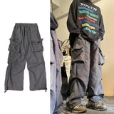 Baggy Cargo Pants for Men Red Black Gray Straight Trousers Male Vintage Hip Hop Streetwear Classic Style