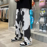 Wide leg jeans man Straight Tie-dye Jeans Denim Pants Men's Jeans for Men Streetwear Jean Baggy Male Oversize Men Boys Clothing