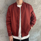 Fashionable Casual Air Force Bomber Jacket Men's Y2k Spring Autumn New Solid Color Flight Suit Casual Baseball Men's Coat Trend