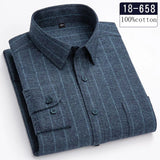 New in shirt high-quality plus size 100%cotton sanding long-sleeve shirts for men casual shirt plaid tops single pocket clothes