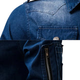 New Men's Denim Turn-down Collar Shirt Coat Fashion Casual Daily Multi Pocket Button Shirt Thin Slim Men's Clothing