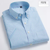 New in shirt hight qulity100%cotton summer short sleeve shirts for men slim fit Casual shirt thin plaid tops soft office clothes