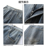 Punk Style Trend Fashion Ripped Jeans Straight leg jeans new wide leg pants Hip Hop Clothing