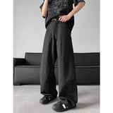 Korean Men's Casual Pants Trendy Solid Color Loose Straight Wide Leg Trousers Y2k Pantalones Hombre Baggy Overall Cargo Pants