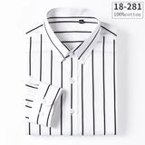 New in shirt 100%cotton long-sleeve shirts for men slim fit plain shirt thin plaid striped tops fashion elegants office clothes