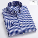 New in shirt hight qulity100%cotton summer short sleeve shirts for men slim fit Casual shirt thin plaid tops soft office clothes