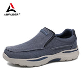 Soothing Breathable Men Sneakers Canvas Shoes Outdoor Thick Sole Massage Platform Shoes Walkking Comfty Slip On Men Loafers