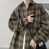 Spring Clothing Men's Casual Luxury Plaid Shirts Japanese Style Vintage Long Sleeve Cardigan Check Tops Fashion Leisure 2025 New