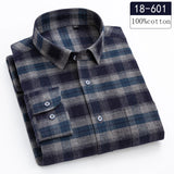 New in shirt high-quality plus size 100%cotton sanding long-sleeve shirts for men casual shirt plaid tops single pocket clothes