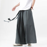 Harajuku Linen Cotton Linen Pants Man Japanese Kimono Pants Male Streetwear Summer Retro Wide-Leg Trousers