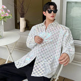 Spring Korean Style Men's Shirts Embroidery Design Male Long Sleeve Single Breasted Shirts Turn-down Collar