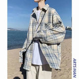 Spring Autumn New Fashion Turn-down Collar Long Sleeve Plaid Blouse Men's Clothing Korean All-match Simplicity Button Y2K Shirts