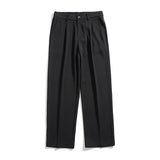 Black Suit Pants Men Fashion Society Mens Dress Pants Korean Loose Straight Wide-leg Pants Men Casual Office Formal Trousers