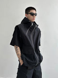 Cargo Pants Sets Vest Hooded Summer 2 Piece Outfit Japanese Sleeveless Suit Male Korean Streetwear Hip Hop Plus Size 5XL