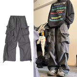 Baggy Cargo Pants for Men Red Black Gray Straight Trousers Male Vintage Hip Hop Streetwear Classic Style