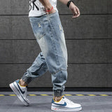 New Hip Hop Harem Jeans Pants Men Loose Joggers Denim Casual Sweatpants Korea Ankle Length Trousers Streetwear Male Clothes