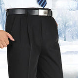 Men Pants Wash-and-wear Elastic Formal Fit Male Drape Plus Size Straight Black Suits Dress Business Office Trousers A151