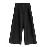 Spring Autumn Oversized Long Black Flowy Baggy Wide Leg Pants for Mens Streetwear Loose Casual Soft Trousers