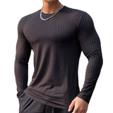 T-shirt Men Casual Long Sleeve Skinny Shirt Male Bodybuilding Tees Tops Running Sports Quick Dry Training Clothing