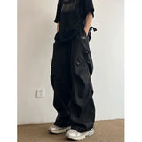 Extra Large Work Pants for Men with a Niche Design Sense Pleated Paratrooper Pants Rugged and Handsome Loose Straight Leg Casual