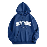 Men Women New York U.S.A City Hoodies Fashion Letter Printed Graphic Sweatshirts Loose Casual Harajuku Hooded Pullover Sportwear