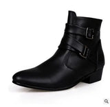 Men Boots Winter Leather Short Boot British Style Shoes Flat Heel Work Boot Motorcycle Short Boots Casual Ankle Shoes