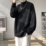 New Fashion High Quality Knitted mens mid-neck Sweater Long Sleeve Pullovers Solid Color Trend Men Clothing Winter Outdoor Tops