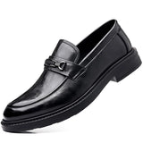 Italian High-end Leather Slip-on Shoes Mens Business Dress Square Toe British Slip-On Formal Casual Loafer Oxford Shoes Wedding