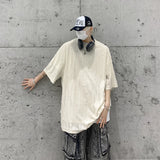 Summer Men's T-shirts Women Oversized Korean Style Casual Seven Sleeves T-Shirt Fashions Harajuku T-Shirt Male Solid Simple Tee