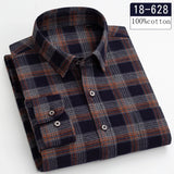 New in shirt high-quality plus size 100%cotton sanding long-sleeve shirts for men casual shirt plaid tops single pocket clothes