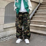 Y2k American High Street Retro Hiphop Camouflage Cargo Pants Thin Pants Gothic Fashion Men Straight Leg Casual Pants Trend Brand