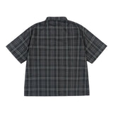 Color Match Patchwork Plaid Short Sleeve Shirts for Men Y2K Lapel Streetwear Loose Casual Unisex Tops Harajuku Oversized Shirt