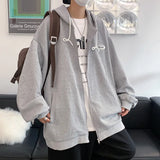 Y2k Retro Hoodie Men Printed Pattern Pullover Sweatshirts Spring Autumn Trend High Street Hip Hop Streetwear Oversized Hoodie