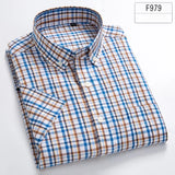 New in shirt hight qulity100%cotton summer short sleeve shirts for men slim fit Casual shirt thin plaid tops soft office clothes