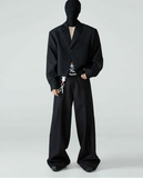 Spring Autumn Long Loose Casual Baggy Flowy Soft Black Pleated Wide Leg Pants Men Luxury Designer Emo Clothing