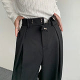 New Black Suit Pants Men Fashion Social Mens Dress Pants Korean Loose Oversized Wide Leg Pants Mens Formal Trousers M-2XL