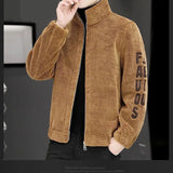 Spring Autumn New Trendy Temperament Handsome Fashion Male Coat Casual Simple Solid Color Loose Warm Lamb Fleece Top Men Clothes