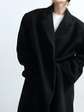 Autumn Winter Long Oversized Warm Soft Black Trench Coat Men with Shoulder Pads Loose Casual Korean Fashion Overcoat