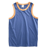 Summer New American Sleeveless O-neck Solid Color T-shirt Men's Fashion 100% Cotton Washed Casual Sports Fitness Basketball Vest