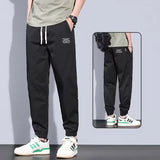 Spring Autumn New Fashion Elastic Waist Solid Men's Clothing Drawstring Pockets American Style Bound Feet Chaopai Casual Pants