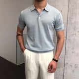 New Men's Clothing Summer Fashion Slimming Korean Version Simplicity Trend Short Sleeve Lapel Solid Color Casual POLO Shirt