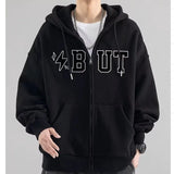 Youth Popular Hong Kong Style American Cardigan Hoodie Boys 2024 Y2k Harajuku New Autumn Trend Heavy Teenage Loose Hooded Jacket