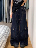 Spring and Autumn Street Trendy Straight Tube Multi Pocket Work Clothes Jeans for Couples Loose Retro Casual Pants y2k