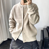 Spring New Light Luxury Fashion Cardigan Men Knitted Sweater Round Neck Jacket Loose Sweater Coat Boutique DressSimpleStyle